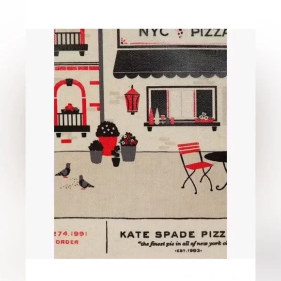 Kate Spade Slice Pizzeria Canvas Large Gotham Tote - Picture 5 of 10